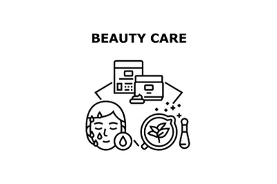 Beauty Care Vector Concept Black Illustration