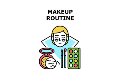 Makeup Routine Vector Concept Color Illustration