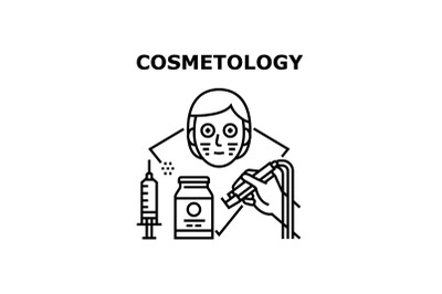 Cosmetology Vector Concept Black Illustration