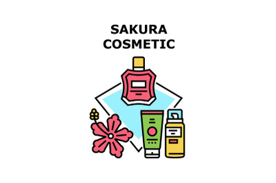 Sakura Cosmetic Vector Concept Color Illustration