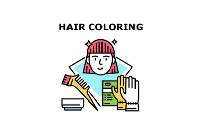 Hair Coloring Vector Concept Color Illustration