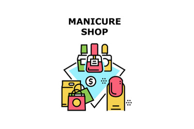 Manicure Shop Vector Concept Color Illustration