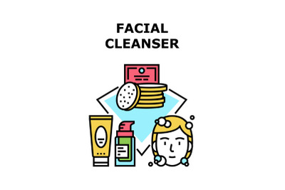 Facial Cleanser Vector Concept Color Illustration