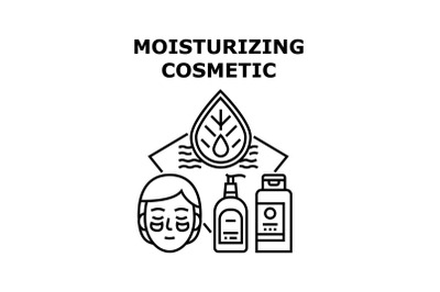 Moisturizing Cosmetic Concept Black Illustration