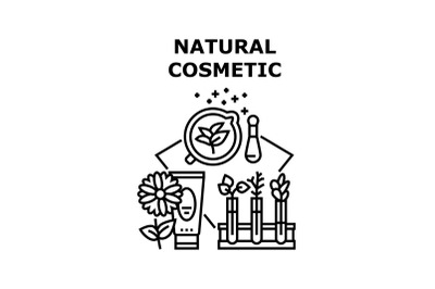 Natural Cosmetic Vector Concept Black Illustration