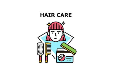 Hair Care Tool Vector Concept Color Illustration