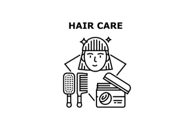 Hair Care Tool Vector Concept Black Illustration