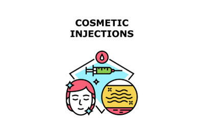 Cosmetic Injections Concept Color Illustration