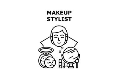 Makeup Stylist Vector Concept Black Illustration