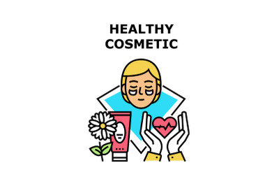 Healthy Cosmetic Vector Concept Color Illustration