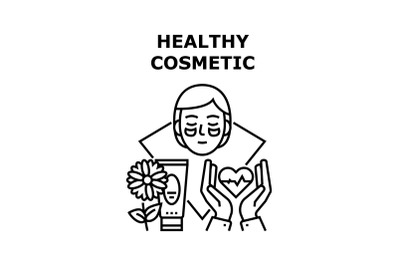 Healthy Cosmetic Vector Concept Black Illustration