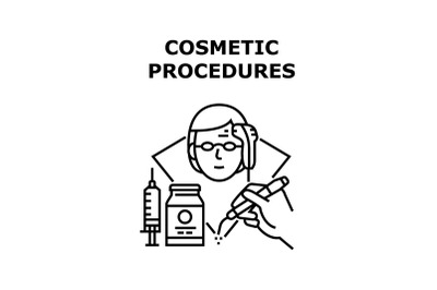 Cosmetic Procedures Concept Black Illustration