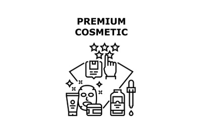 Premium Cosmetic Vector Concept Black Illustration