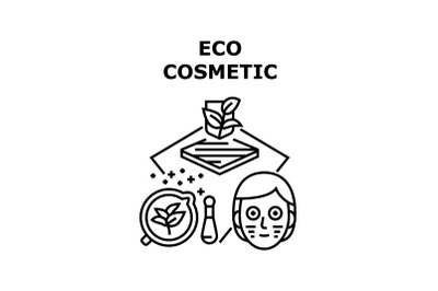 Eco Cosmetic Vector Concept Black Illustration