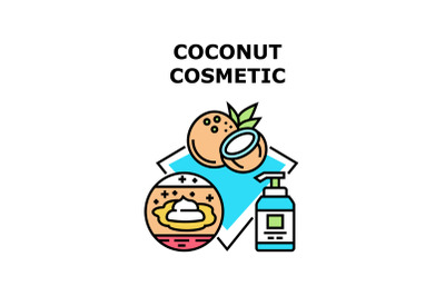 Coconut Cosmetic Vector Concept Color Illustration