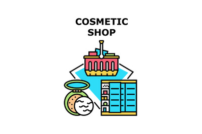 Cosmetic Shop Vector Concept Color Illustration