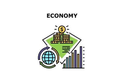 Economy Finance Vector Concept Color Illustration