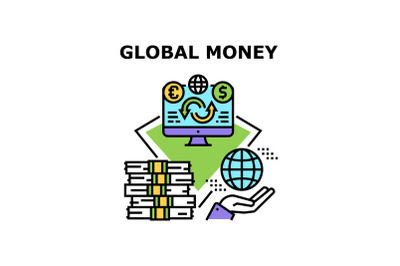 Global Money Vector Concept Color Illustration