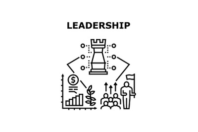 Leadership Skill Vector Concept Black Illustration