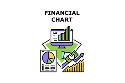 Financial Chart Vector Concept Color Illustration