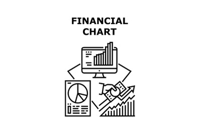 Financial Chart Vector Concept Black Illustration