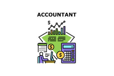 Accountant Job Vector Concept Color Illustration