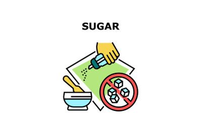 Sugar Ingredient Vector Concept Color Illustration