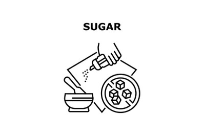 Sugar Ingredient Vector Concept Black Illustration