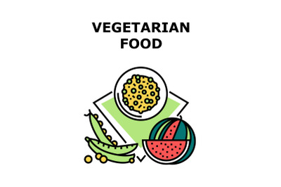 Vegetarian Food Vector Concept Color Illustration
