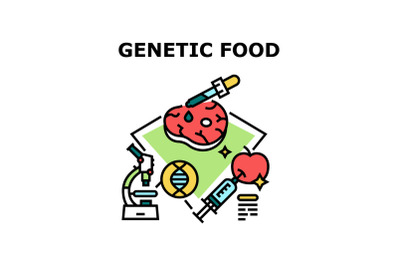 Genetic Food Vector Concept Color Illustration