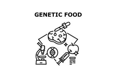Genetic Food Vector Concept Black Illustration