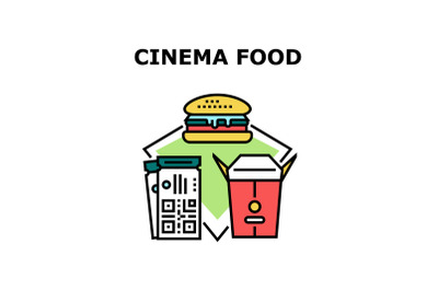 Cinema Food Vector Concept Color Illustration
