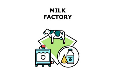 Milk Factory Vector Concept Color Illustration