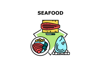 Seafood Dish Vector Concept Color Illustration