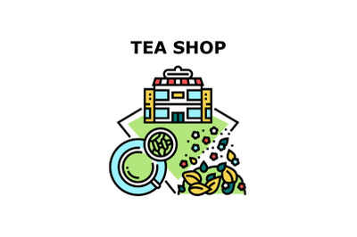 Tea Shop Sale Vector Concept Color Illustration