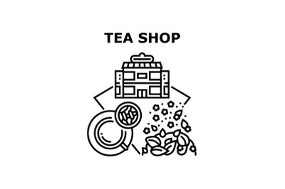 Tea Shop Sale Vector Concept Black Illustration