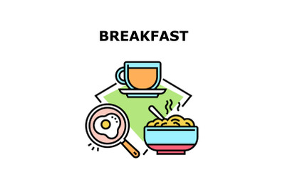 Breakfast Meal Vector Concept Color Illustration