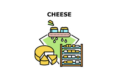 Cheese Food Vector Concept Color Illustration