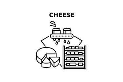 Cheese Food Vector Concept Black Illustration