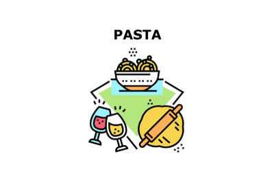 Pasta Tasty Dish Vector Concept Color Illustration