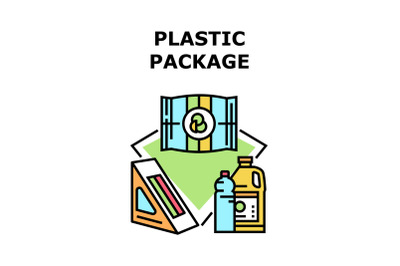 Plastic Package Vector Concept Color Illustration