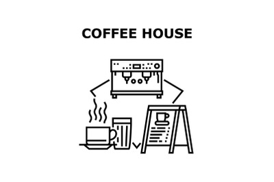 Coffee House Vector Concept Black Illustration