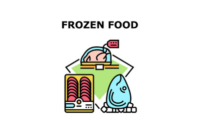 Frozen Food Vector Concept Color Illustration