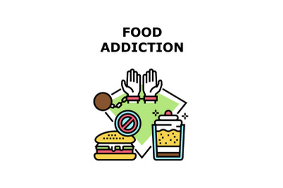 Food Addiction Vector Concept Color Illustration