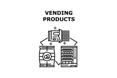 Vending Products Vector Concept Black Illustration