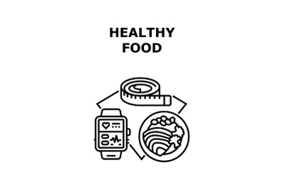 Healthy Food Vector Concept Black Illustration