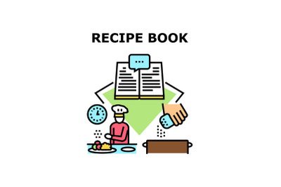 Recipe Book Vector Concept Color Illustration