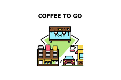 Coffee To Go Vector Concept Color Illustration