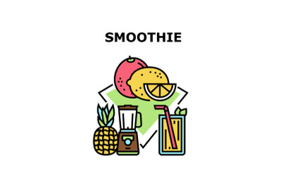 Smoothie Drink Vector Concept Color Illustration