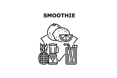 Smoothie Drink Vector Concept Black Illustration